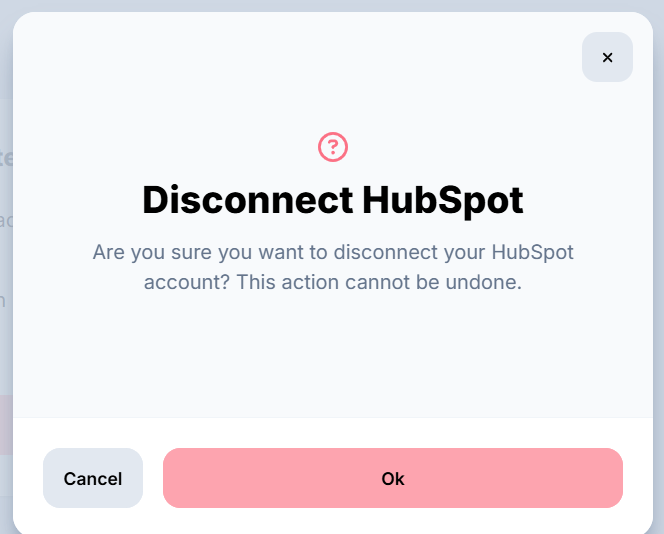 Voxie disconnect confirmation modal dialog